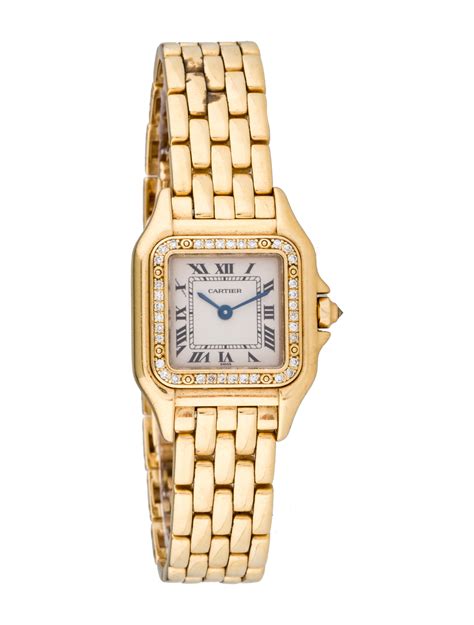 cartier panthere watch gold second hand|cartier panthere diamond bezel.